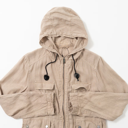 90's Joseph Homme Zip-Up Hooded Linen Jacket
