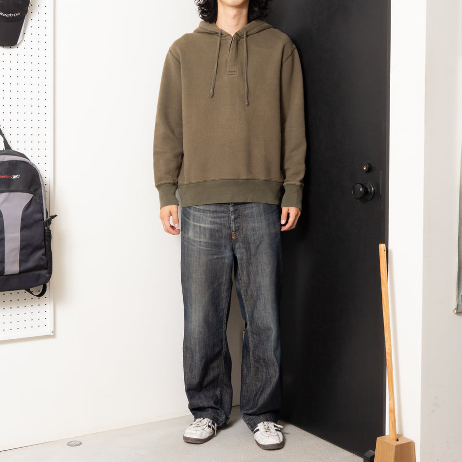 00'S J.CREW HENRY NECK PULLOVER HOODIE