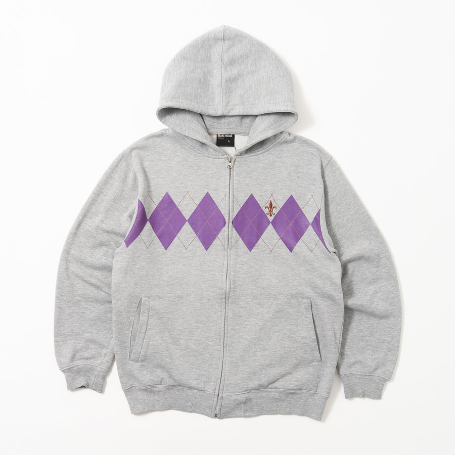 00's BEANS HOUSE Argyle Zip-Up Hoodie