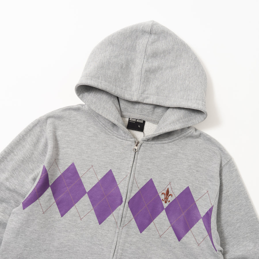 00's BEANS HOUSE Argyle Zip-Up Hoodie