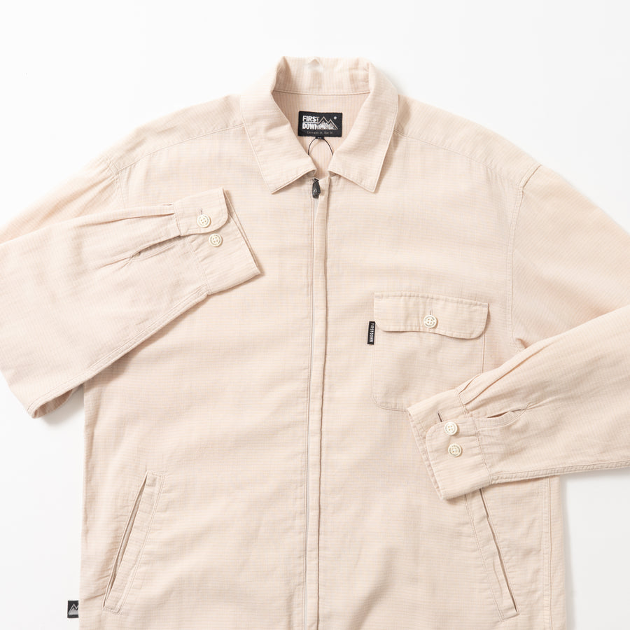 90'S FIRST DOWN ZIP-UP LINEN L/S SHIRT