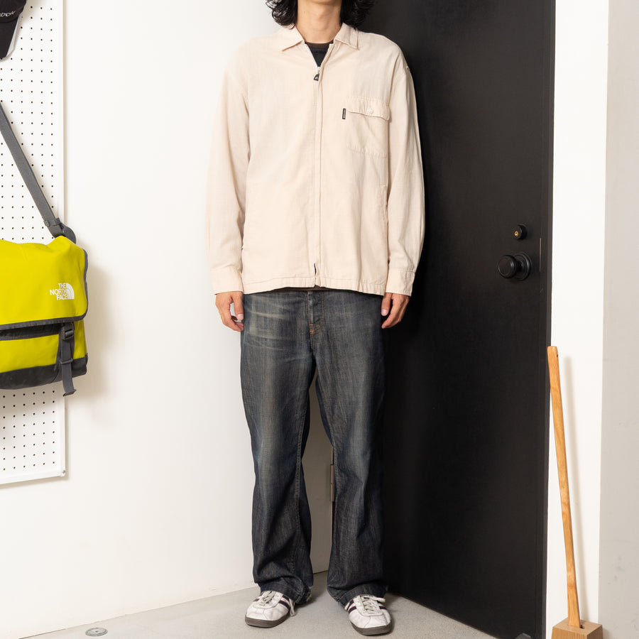 90'S FIRST DOWN ZIP-UP LINEN L/S SHIRT